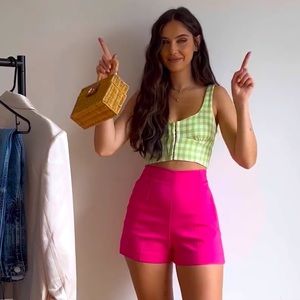 Zara Green Plaid Corset Top